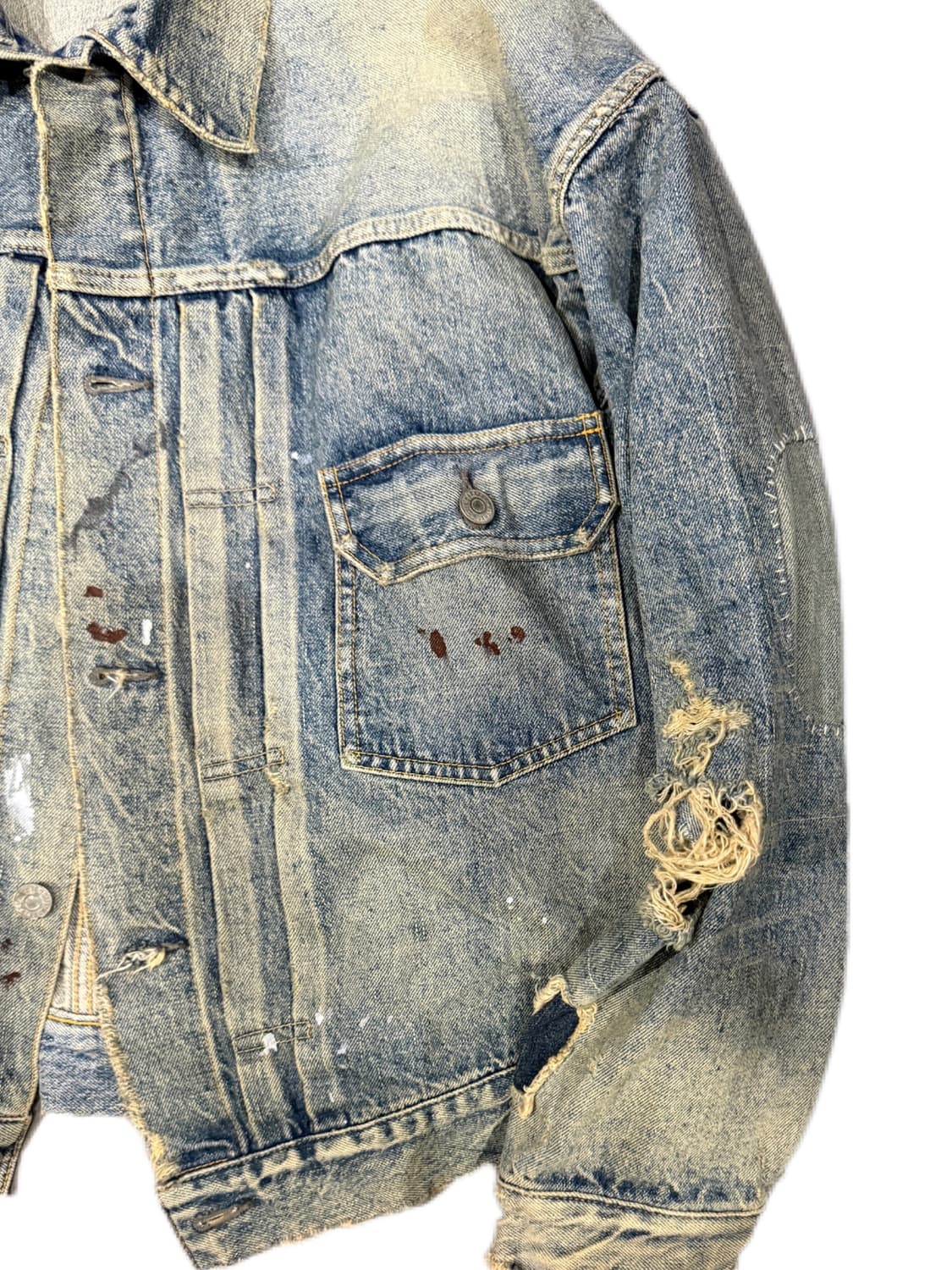 세인트미카엘 베르베르진 타입2 데님 트러커자켓 L(2XL) 상품이미지4