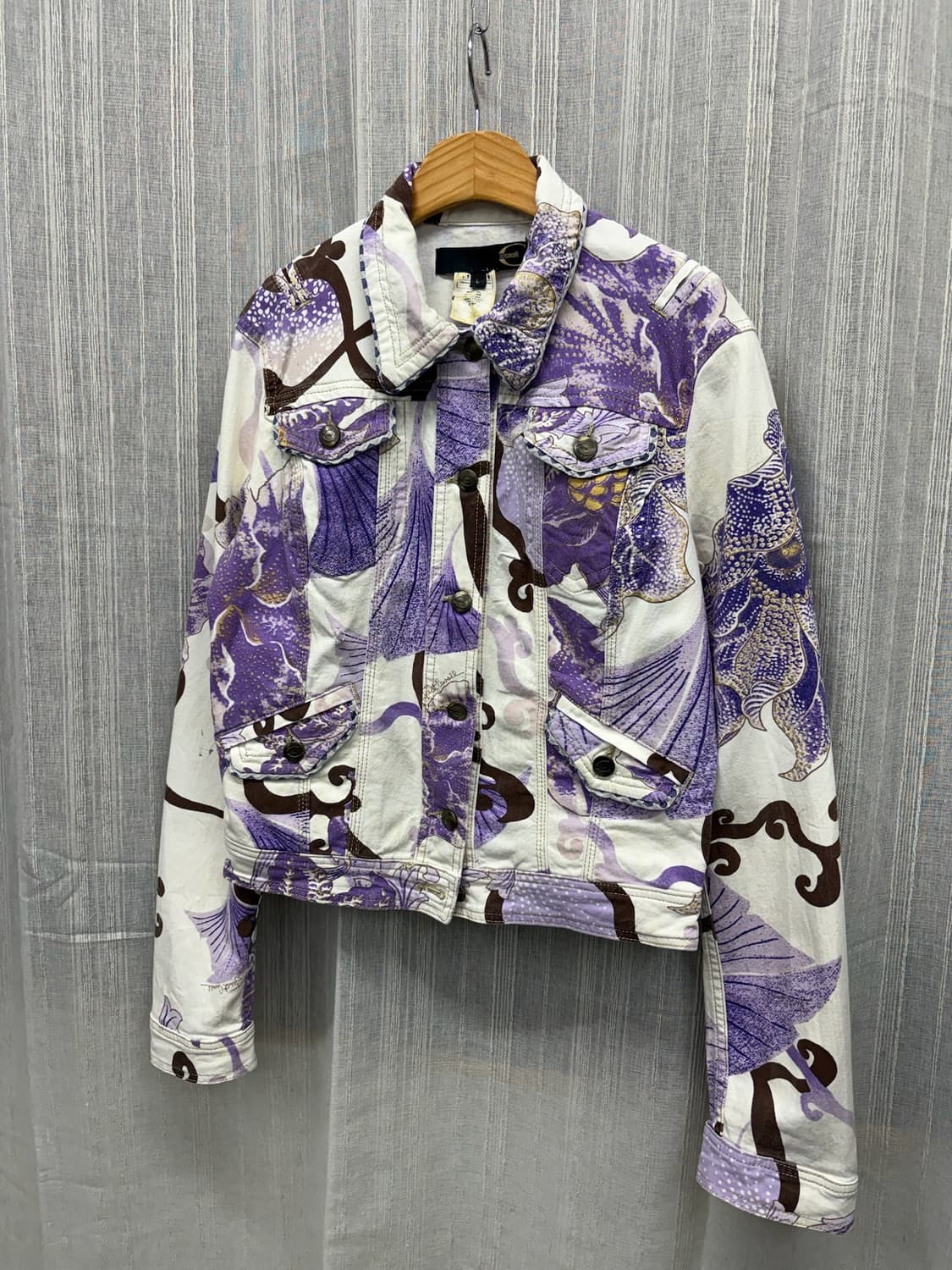 저스트 카발리 플로럴 데님 자켓 상품이미지1