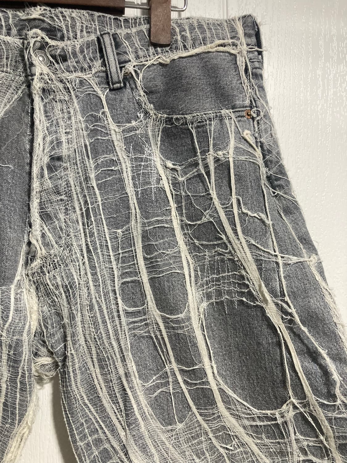 스파이더웹 버뮤다 데님 팬츠 상품이미지2