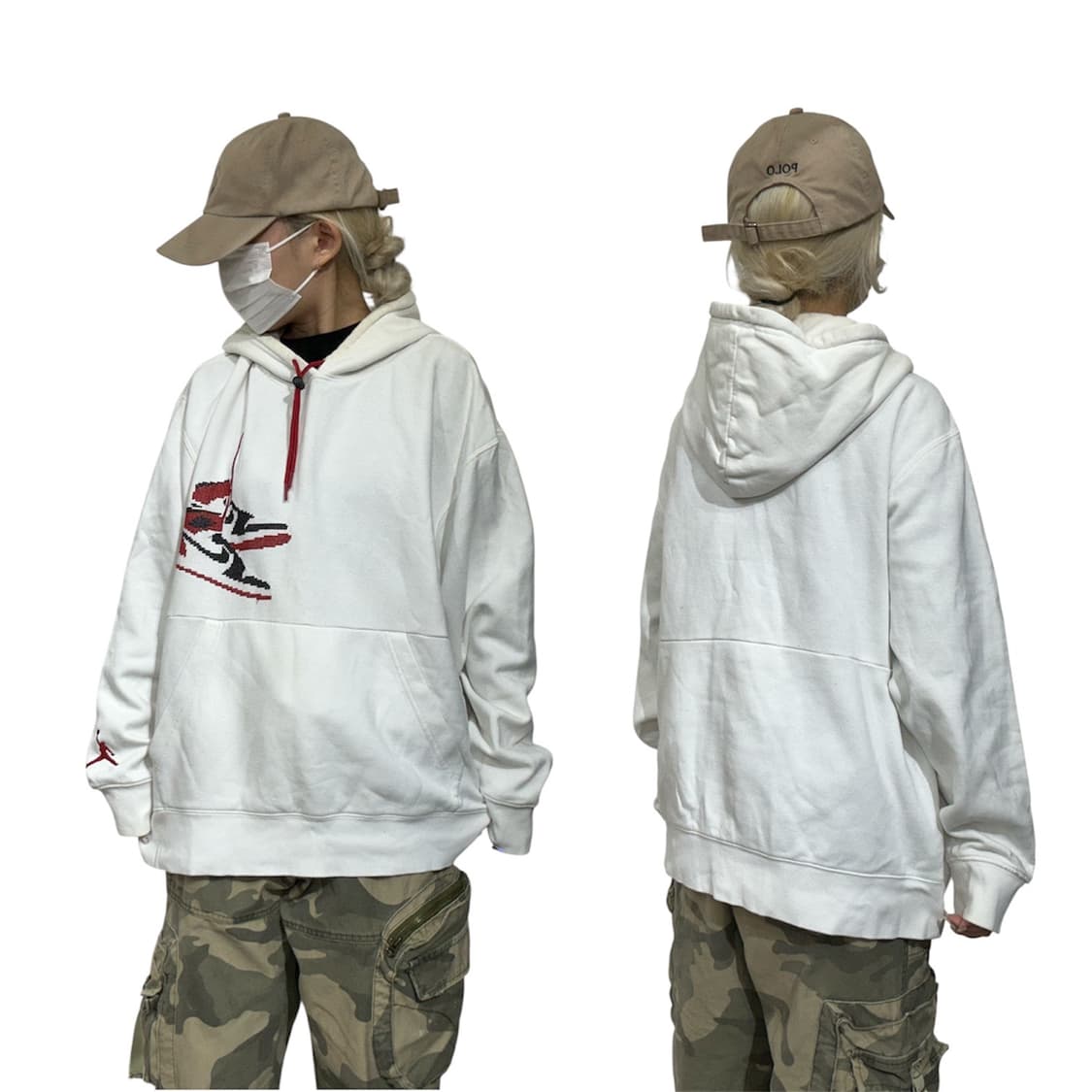 조던 화이트 빅 로고 시카고 오버핏 후드티 XXL 상품이미지1