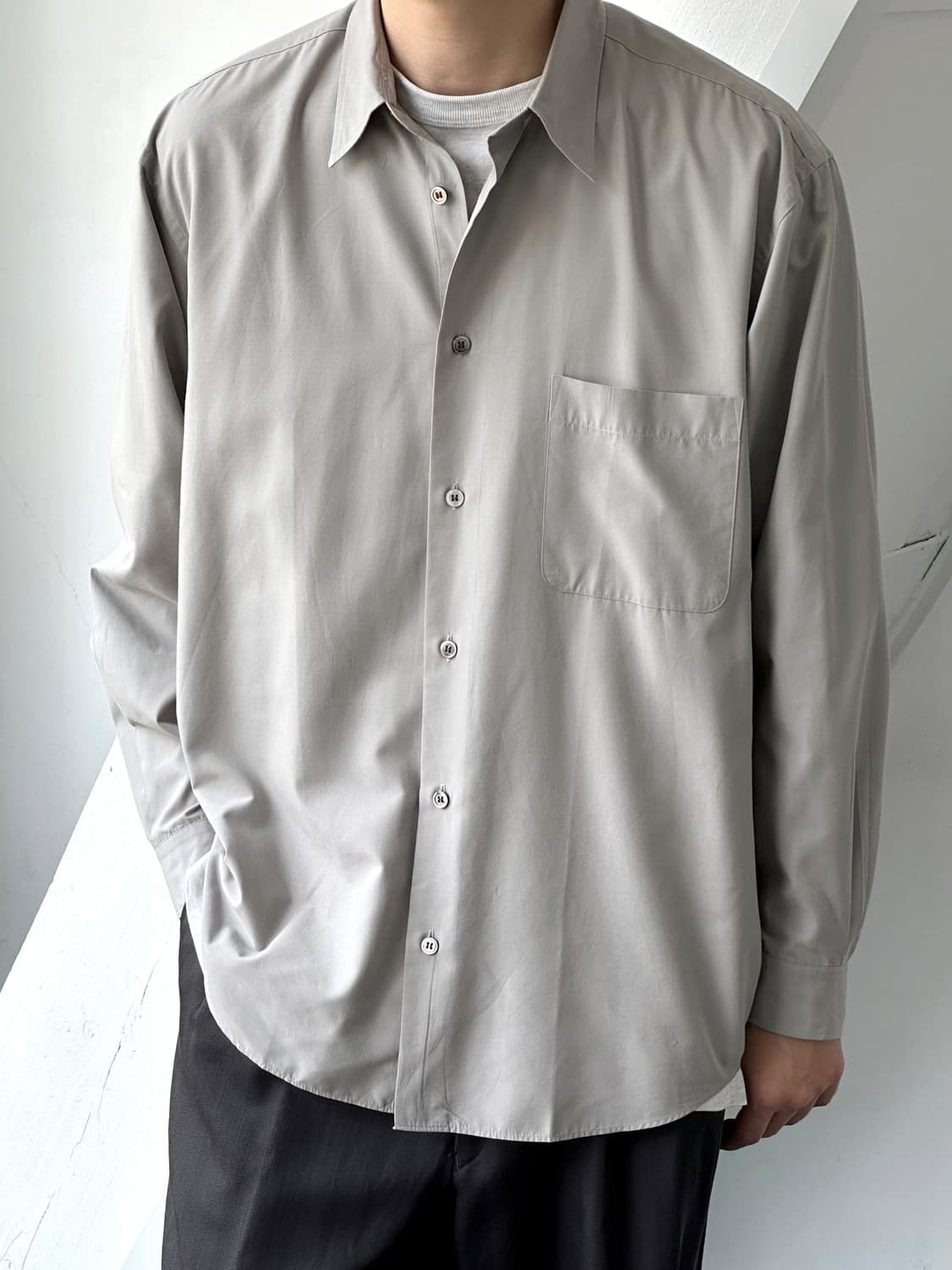 High gauge rayon poly L/S shirt 상품이미지9