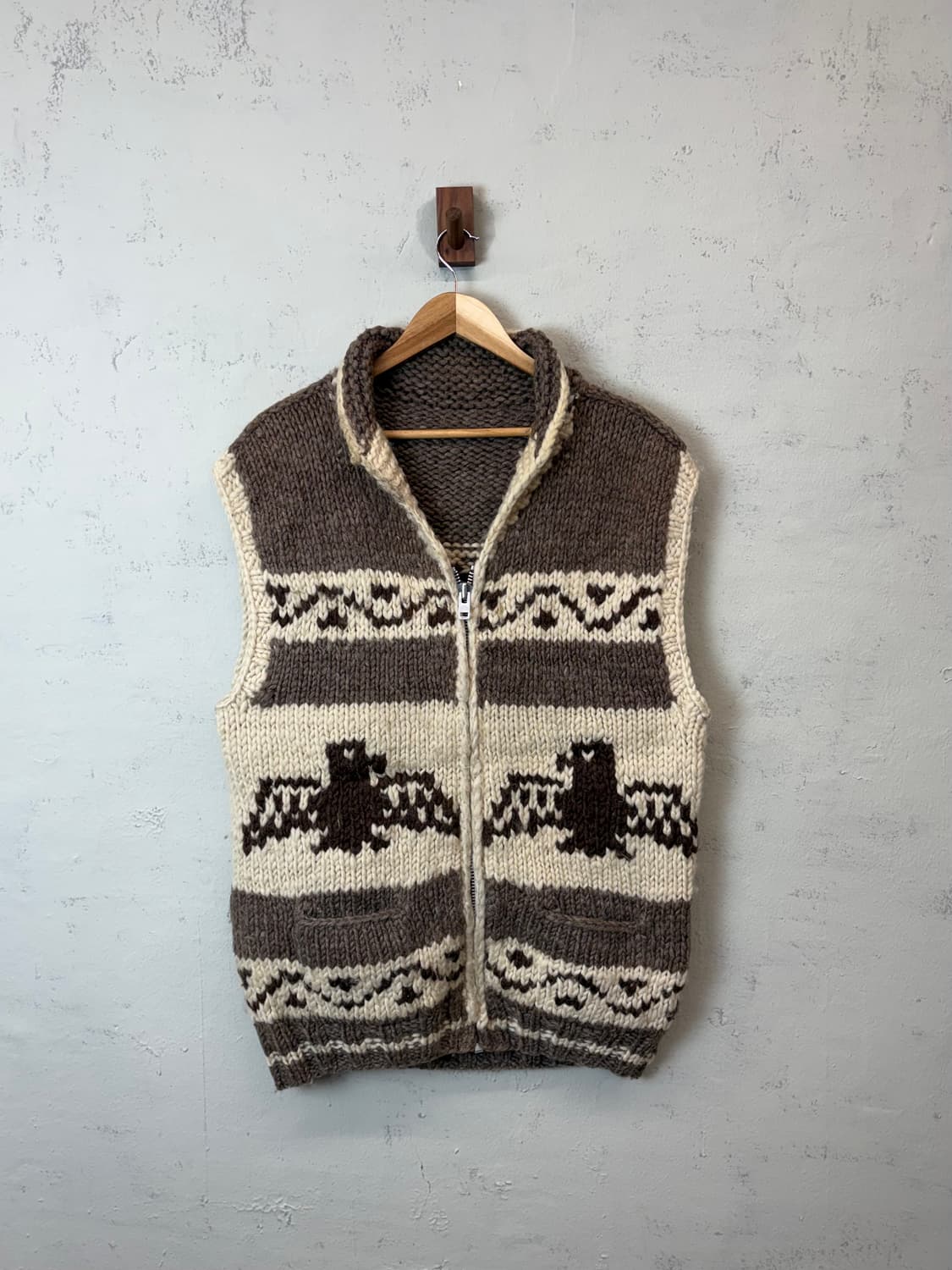 빈티지 헤비울 코위찬 니트 조끼 상품이미지1