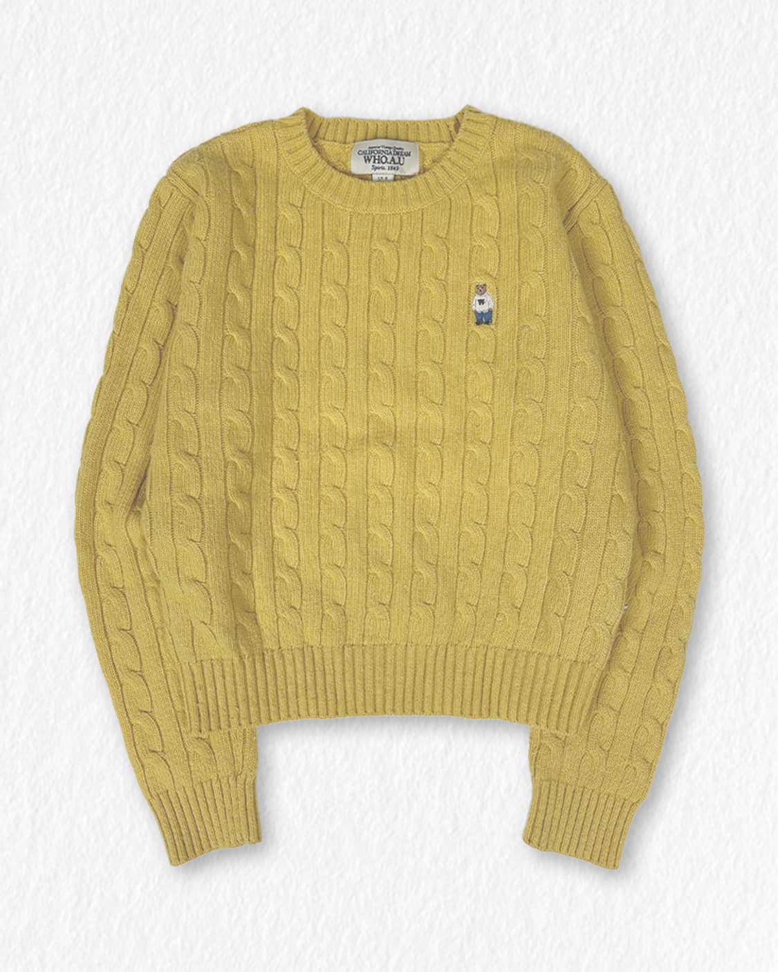 후아유 곰돌이 케이블 니트 상품이미지1