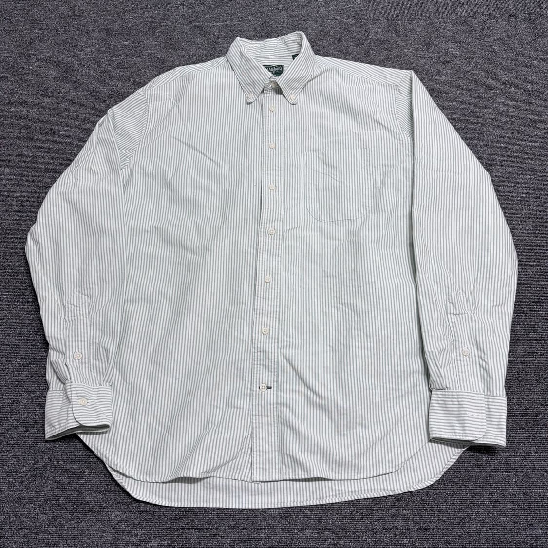 짓먼빈티지 그린 스트라이프 옥스포드 셔츠 상품이미지1