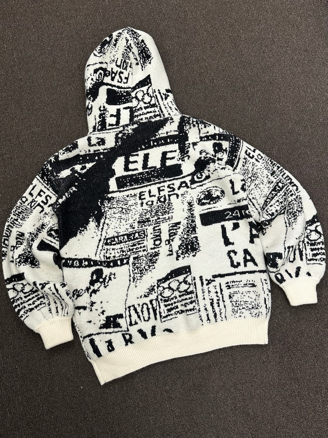 OS)TS COLLECTION 빈티지 그래픽 패턴 니트 후디 상품이미지5