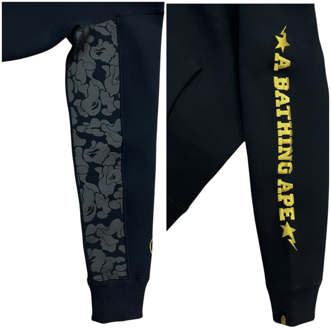 베이프 금장 샤크 후드집업 블랙 M #csz1782 상품이미지6