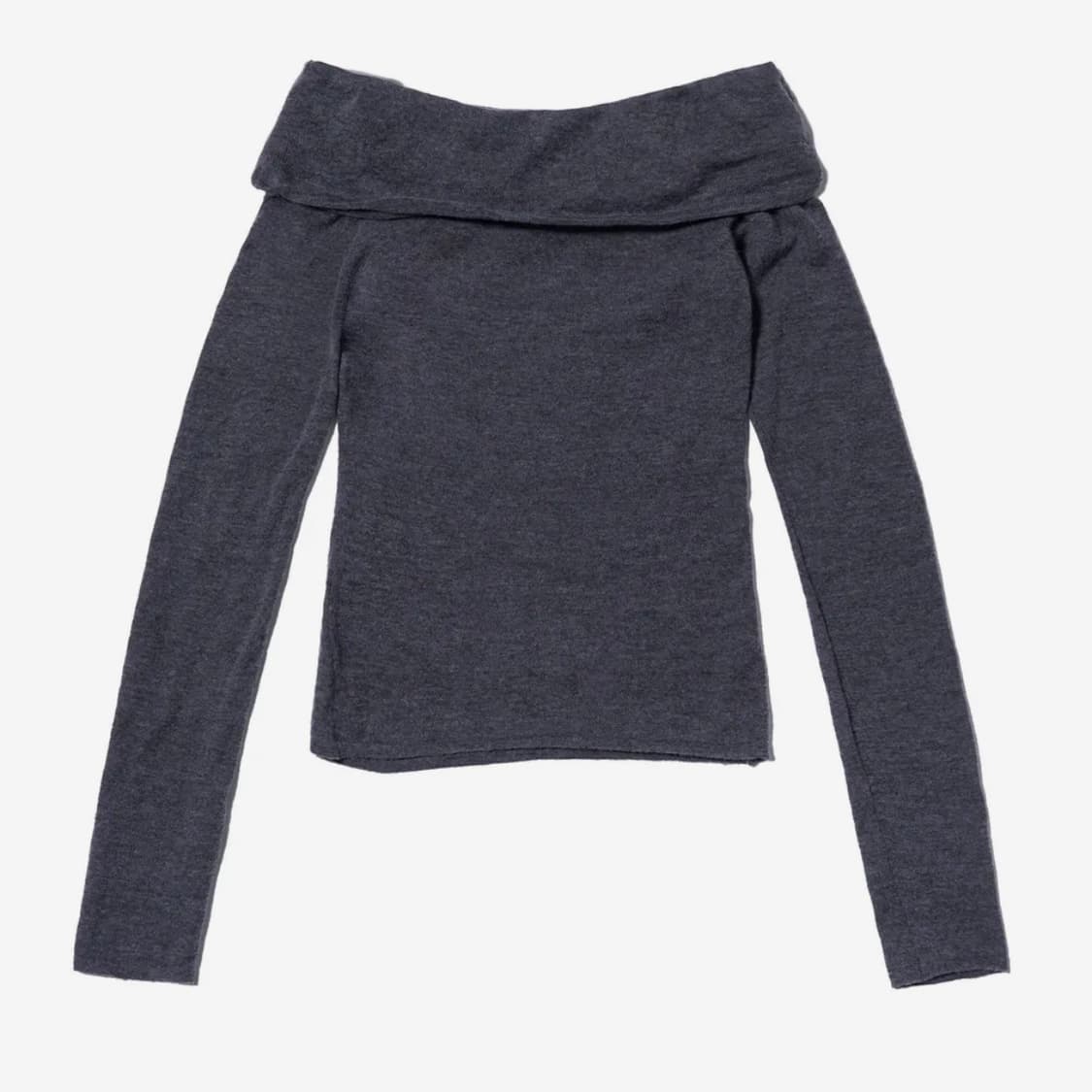 유희 베이직 오프숄더 니트 챠콜 상품이미지3