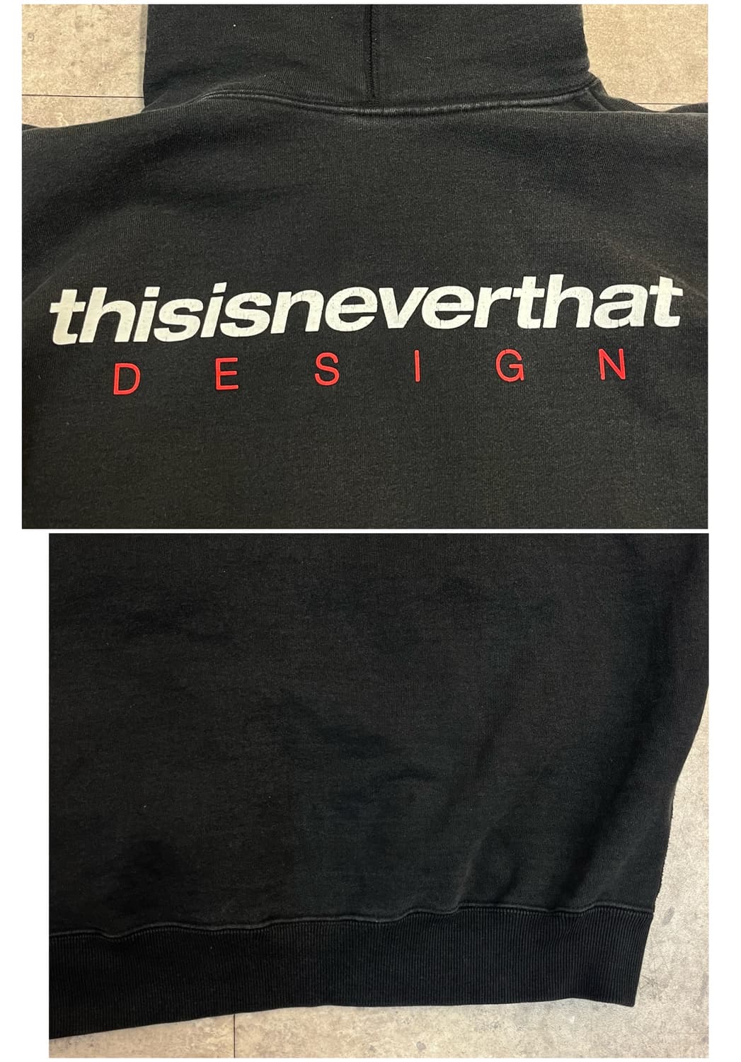디스이즈네버댓 백로고 기모 후드티 블랙 S #csz3359 상품이미지8