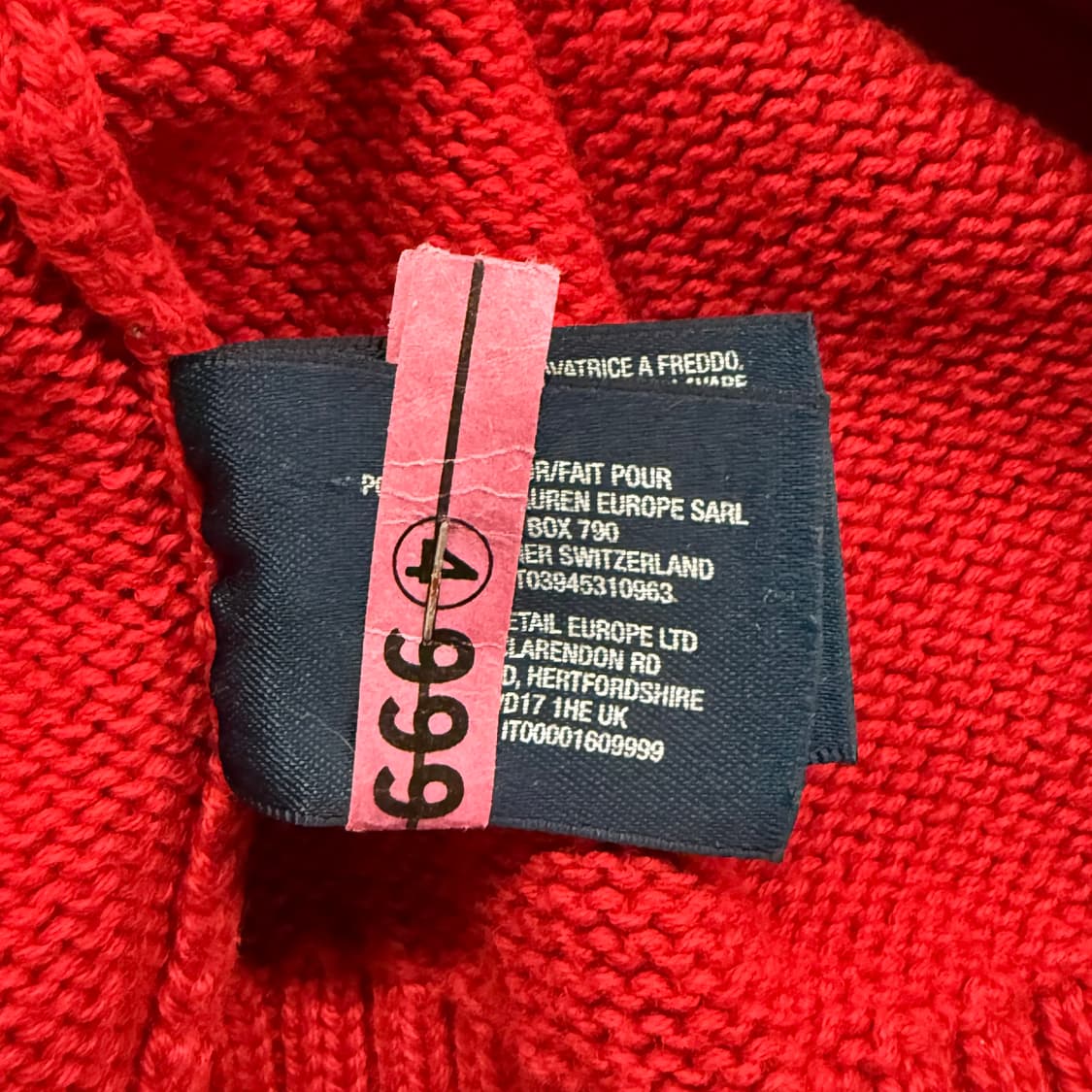 [정품/XL] 폴로 랄프로렌 레드 하프넥 니트 b17 상품이미지6