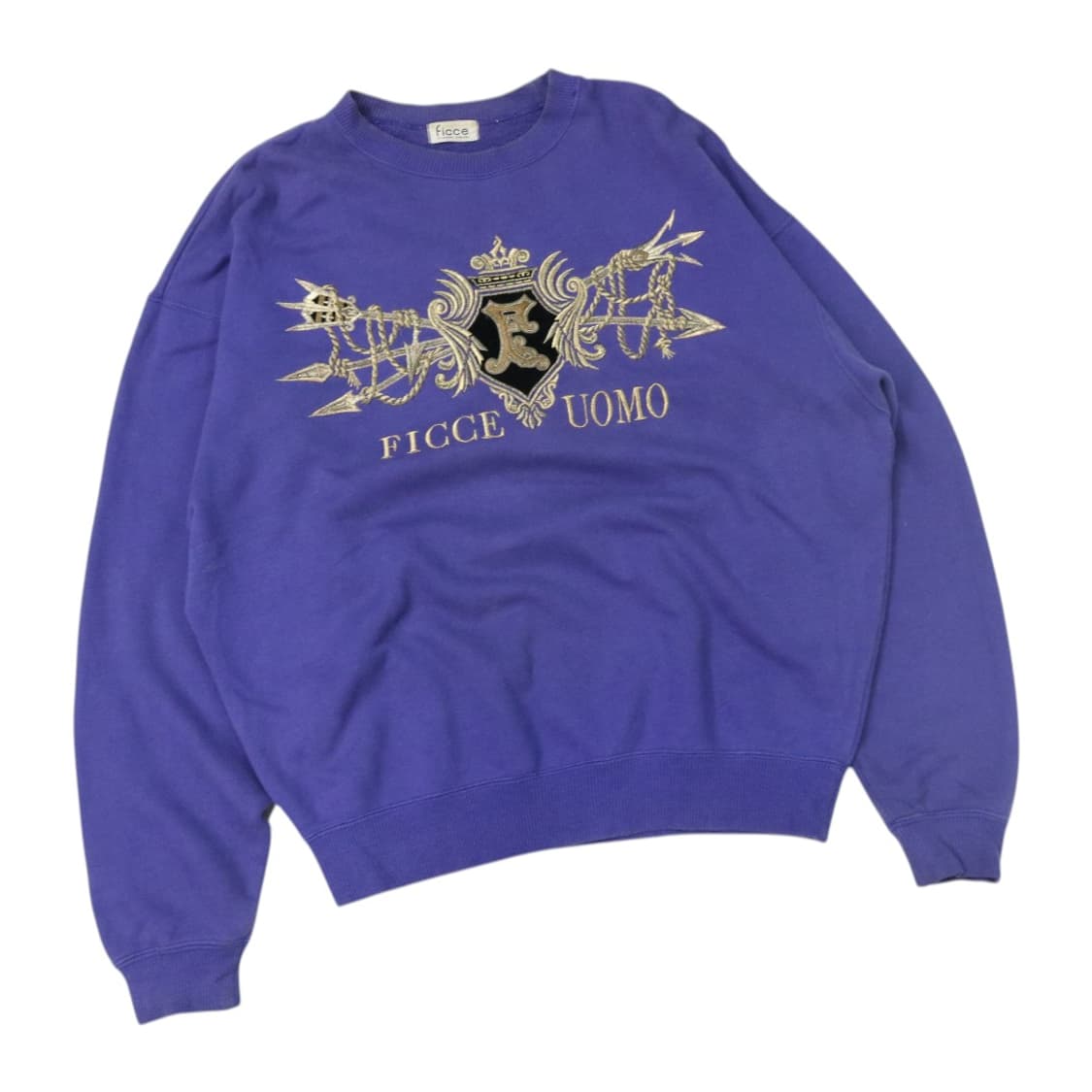 FICCE 피체 요시유키 코니시 빈티지 엠블럼 자수 퍼플 맨투맨 상품이미지1