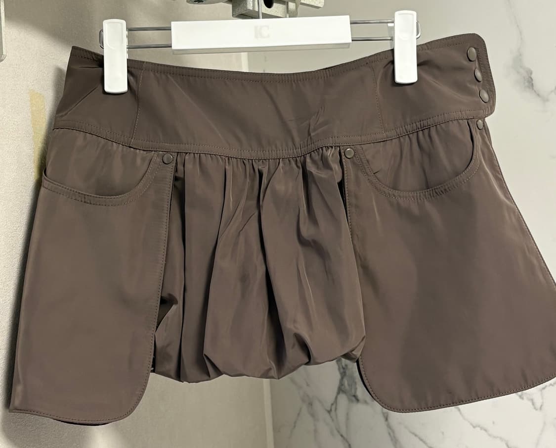 로우클래식 버블 미니스커트- 브라운 M (새상품) 상품이미지2