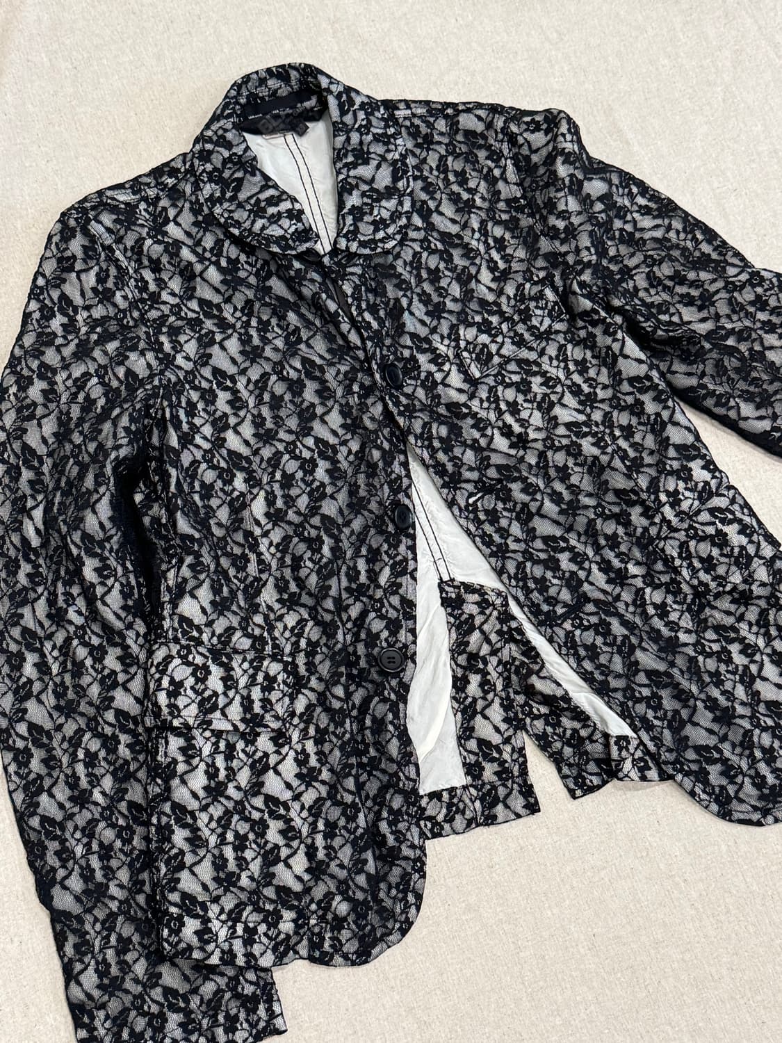 꼼데가르송 블랙 12aw 플로럴 자켓 상품이미지6