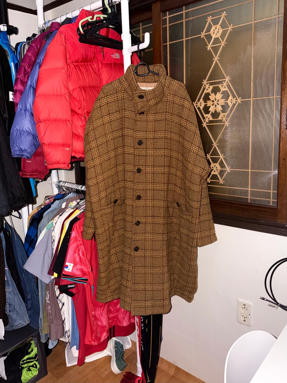 [새상품] 암피스트 울 체크 코트 브라운 상품이미지2