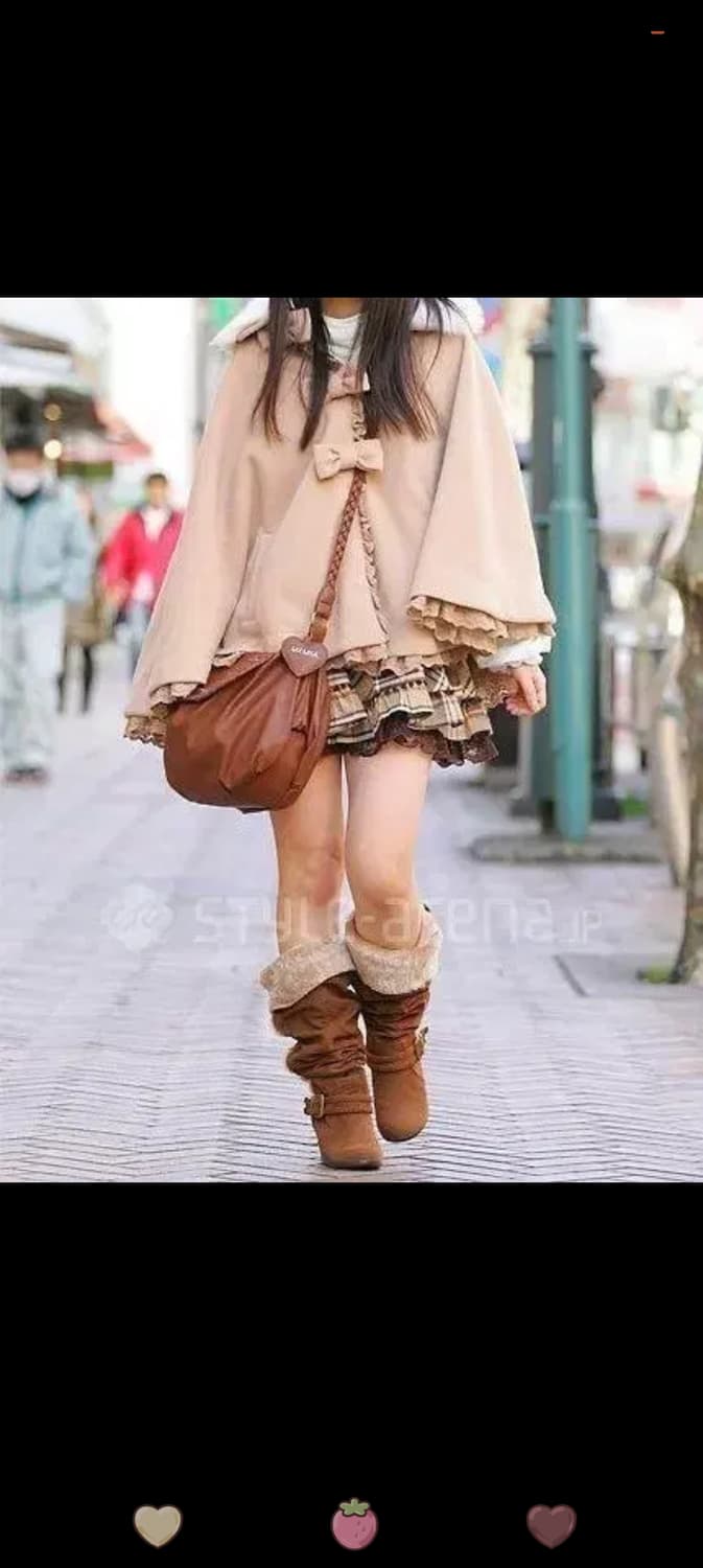 리즈리사 LizLISA 라떼갸루 케이프 리본 판초 상품이미지1