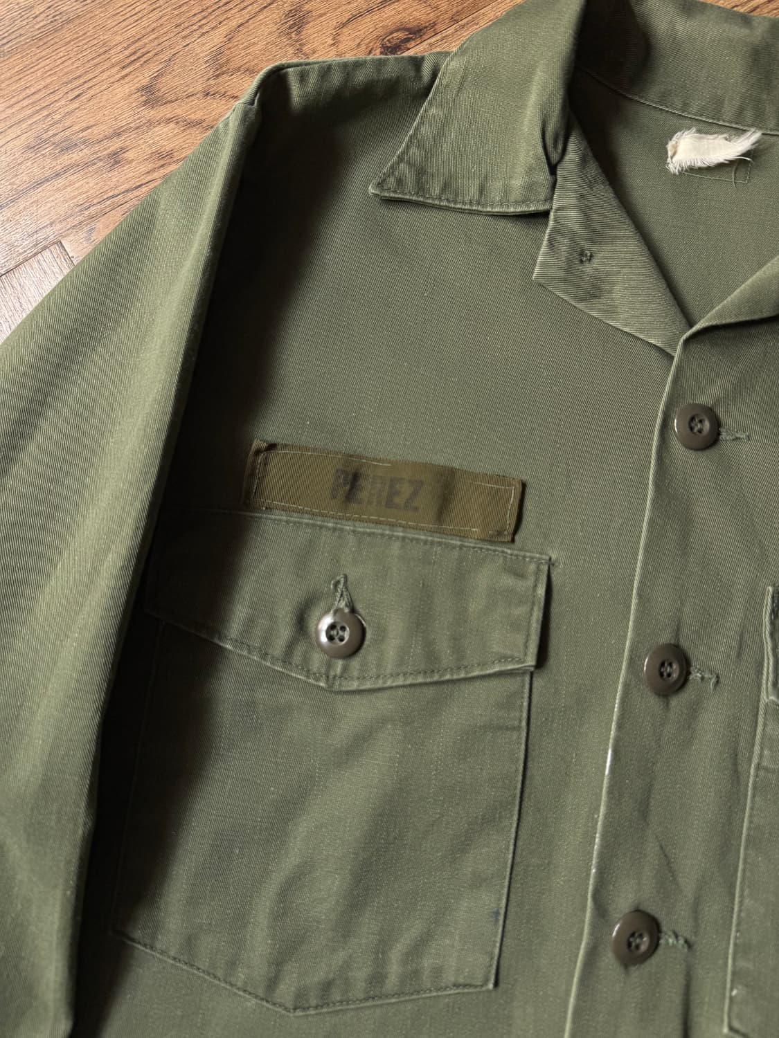 [M]70's 오리지널 U.S ARMY OG-507 페인팅 밀리터리 셔츠 상품이미지3