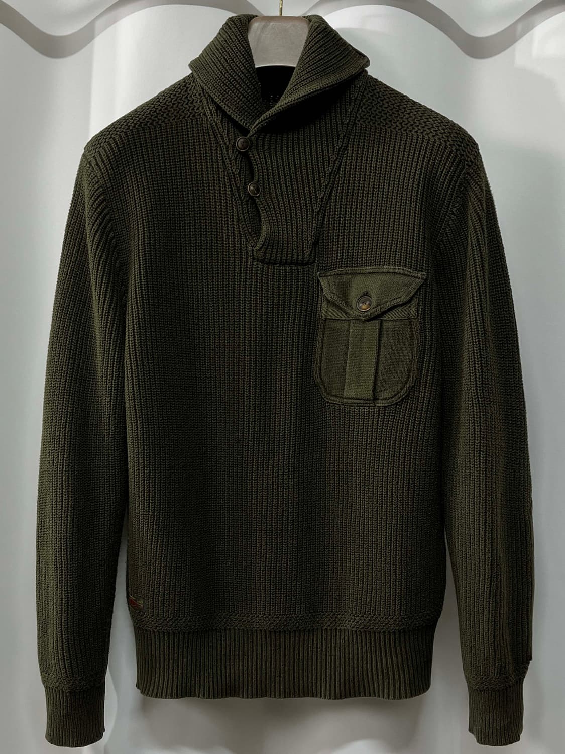 폴로 랄프로렌 올리브드랩 코만도 엘보패치 밀리터리 스웨터 상품이미지1