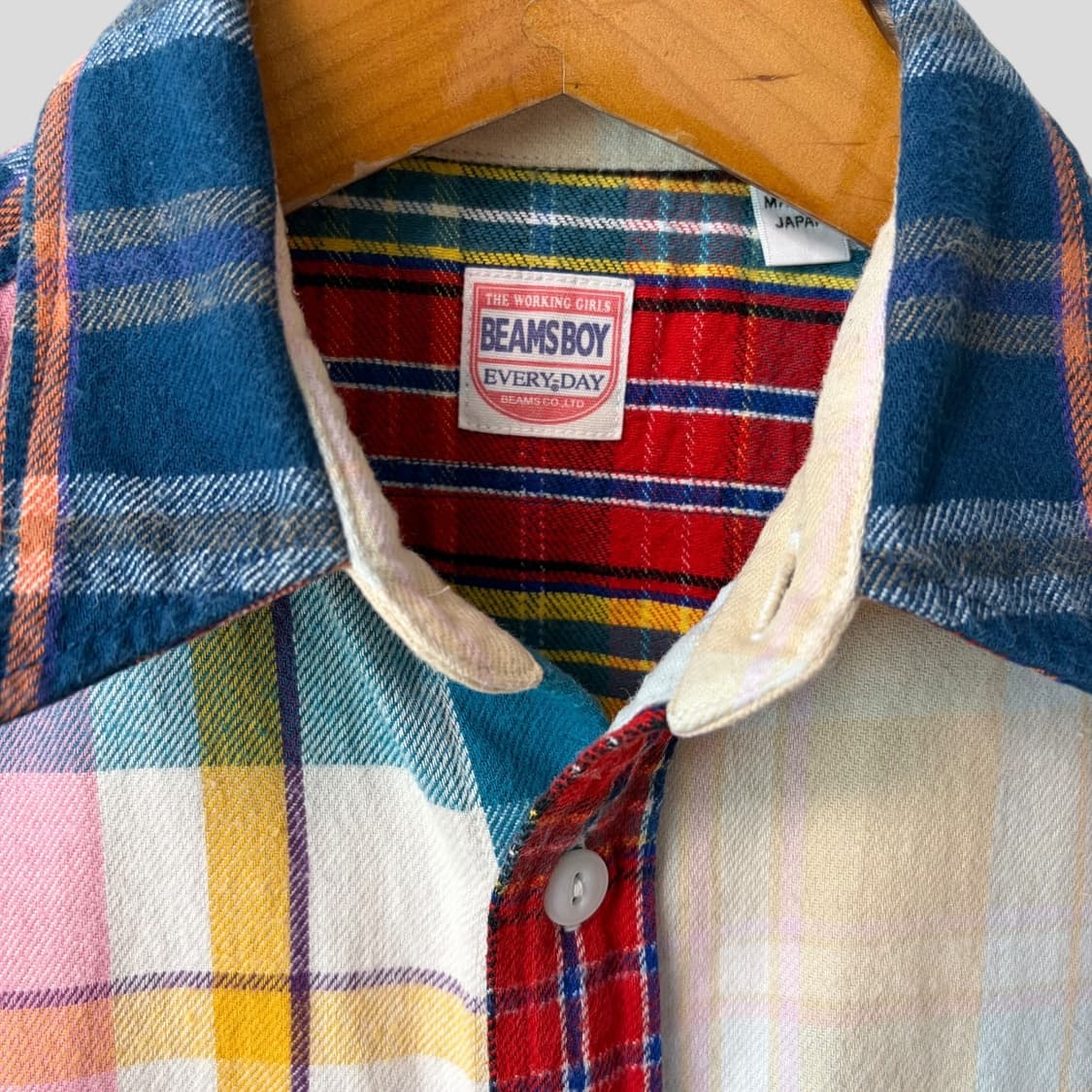 (OS)Beams boy 빔즈보이 크레이지패턴 플란넬 롱 셔츠 상품이미지3