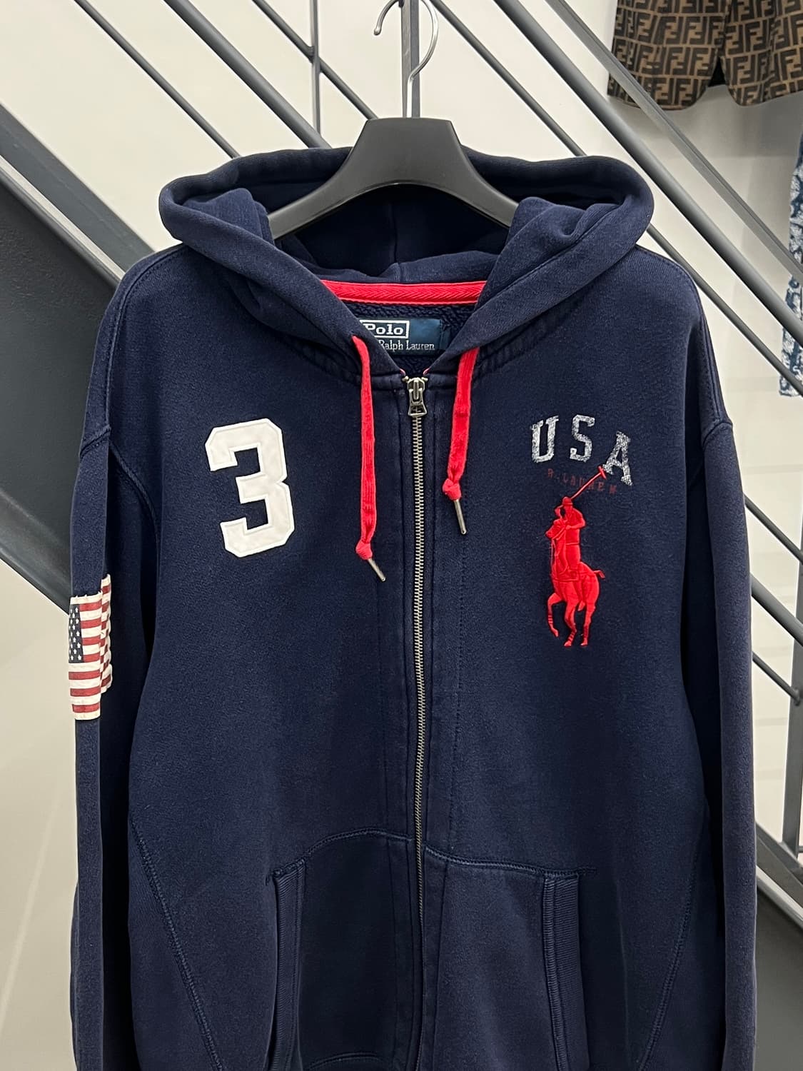 폴로랄프로렌 빅포니 USA 성조기 후드집업 상품이미지2