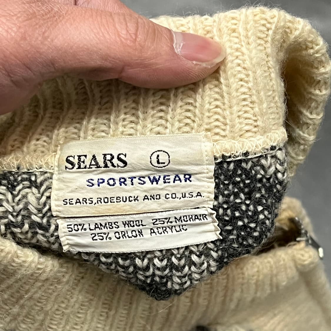  시어스 울 모헤어 니트 집업 y15739 상품이미지5