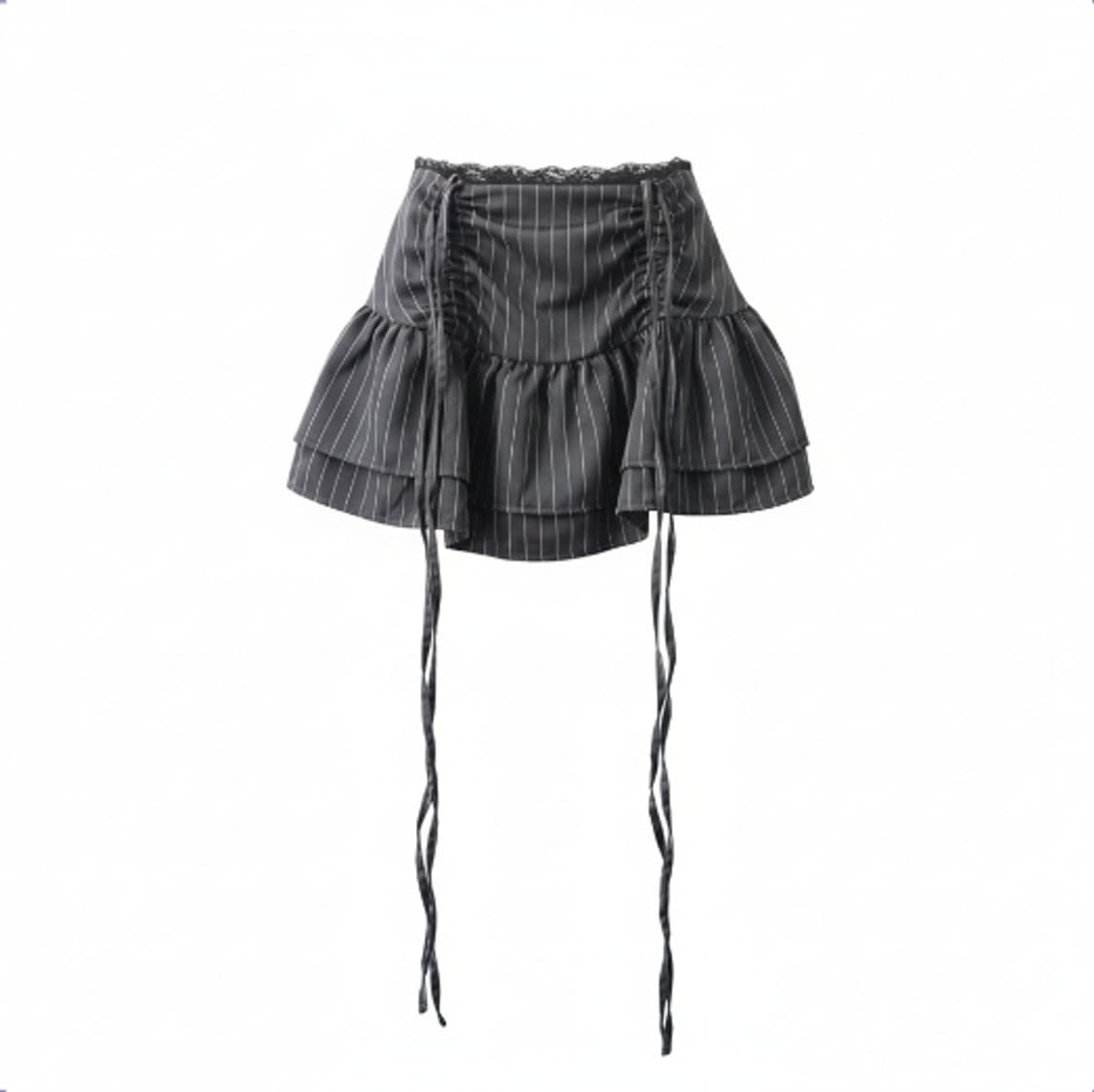 빈티지 핀스트라이프 프릴 미니 스커트팬츠 1885 상품이미지1