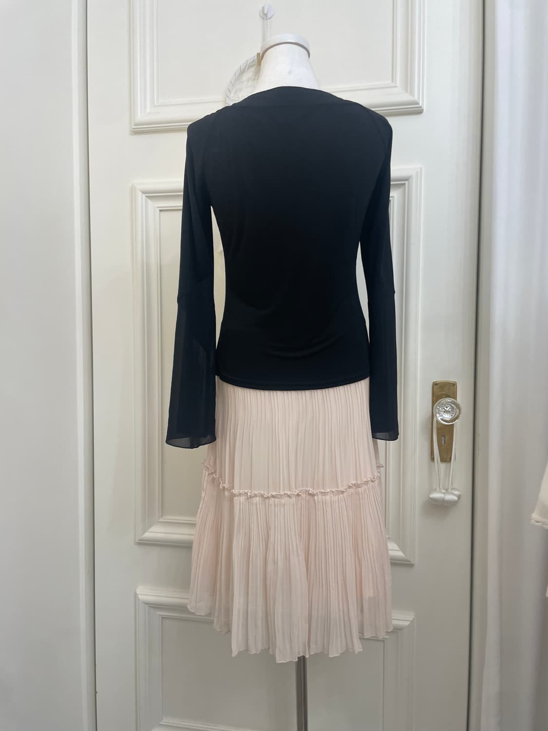 black shirring bow point span top 상품이미지4