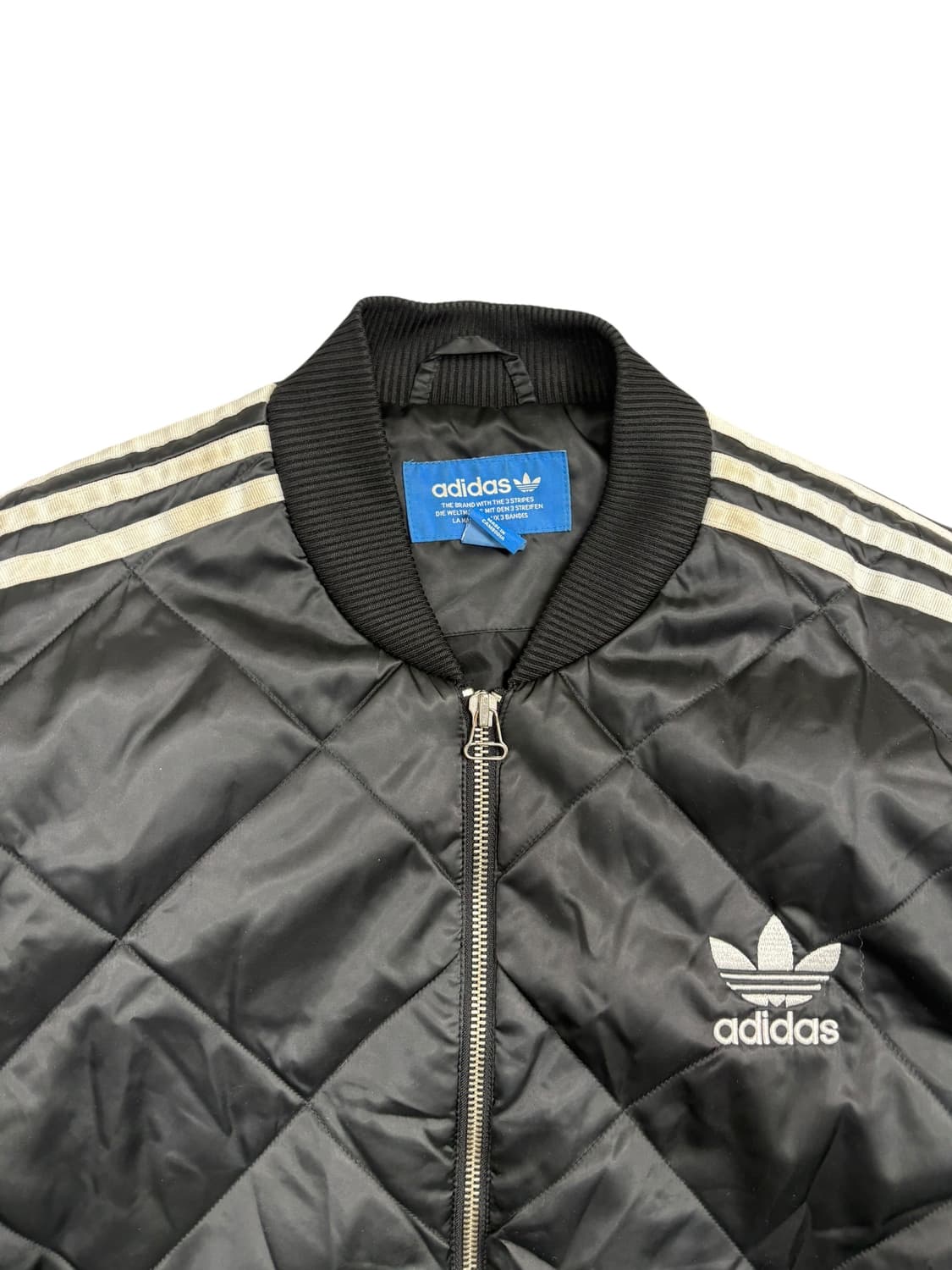 아디다스 삼선 퀄팅 점퍼 블랙 상품이미지4