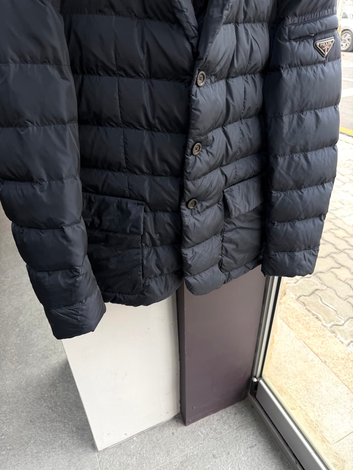 46/ 프라다 삼각로고 다운 이중레이어 패딩점퍼 상품이미지4
