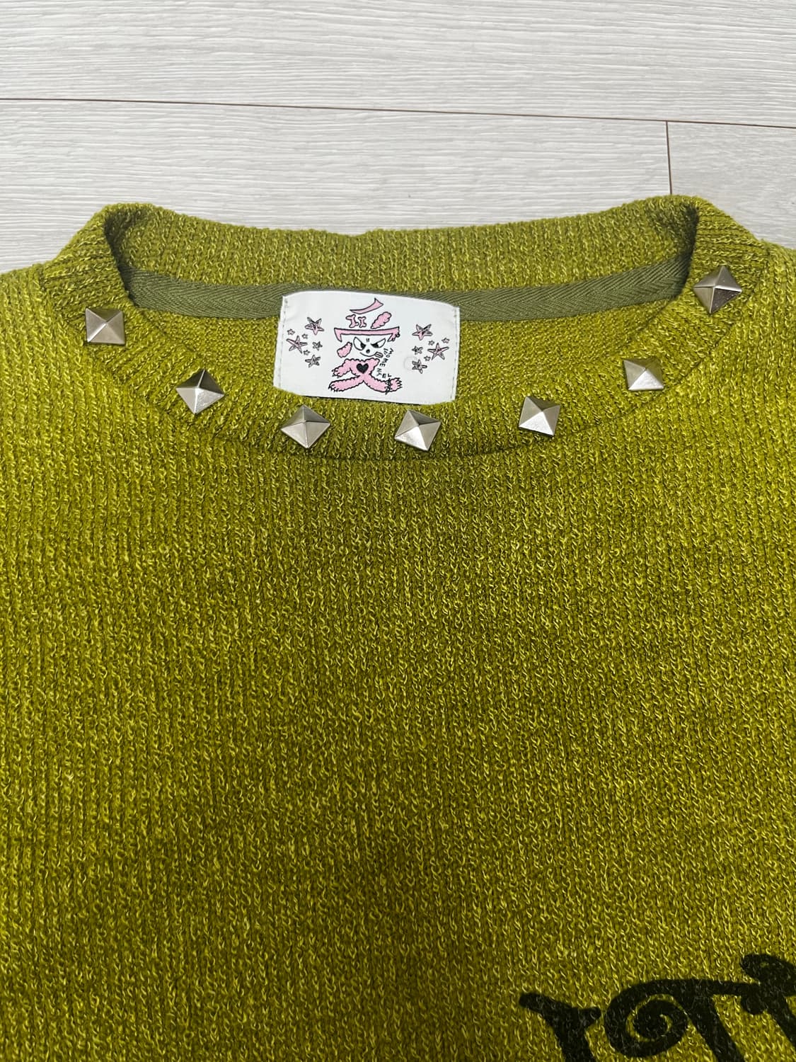 모멘텔 Studded MOMENTEL Girl Knit Olive 상품이미지4