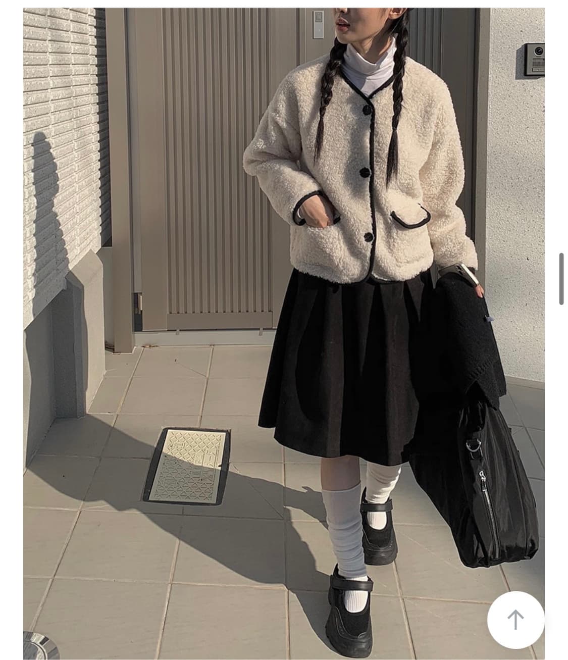 스웨이드 미디 핀턱 스커트 치마 상품이미지3