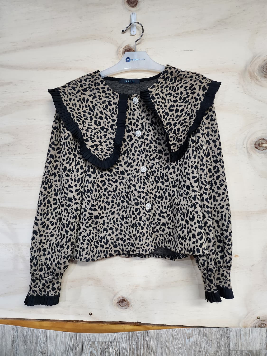161) 르피타 레오파드 프릴 블라우스 상품이미지1