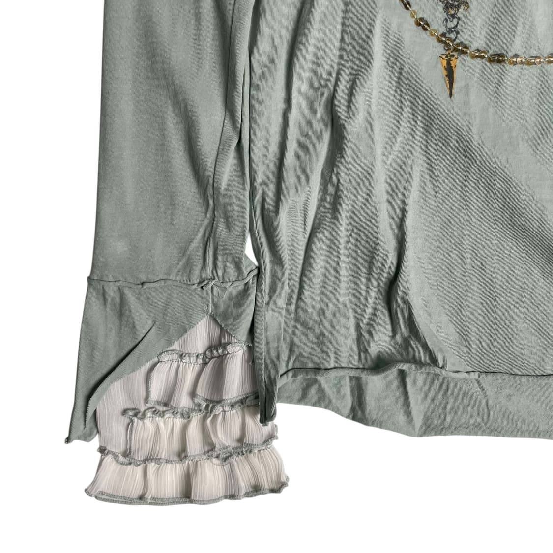 Denny rose 비즈 목걸이 러플 롱 슬리브 (italy)   상품이미지4