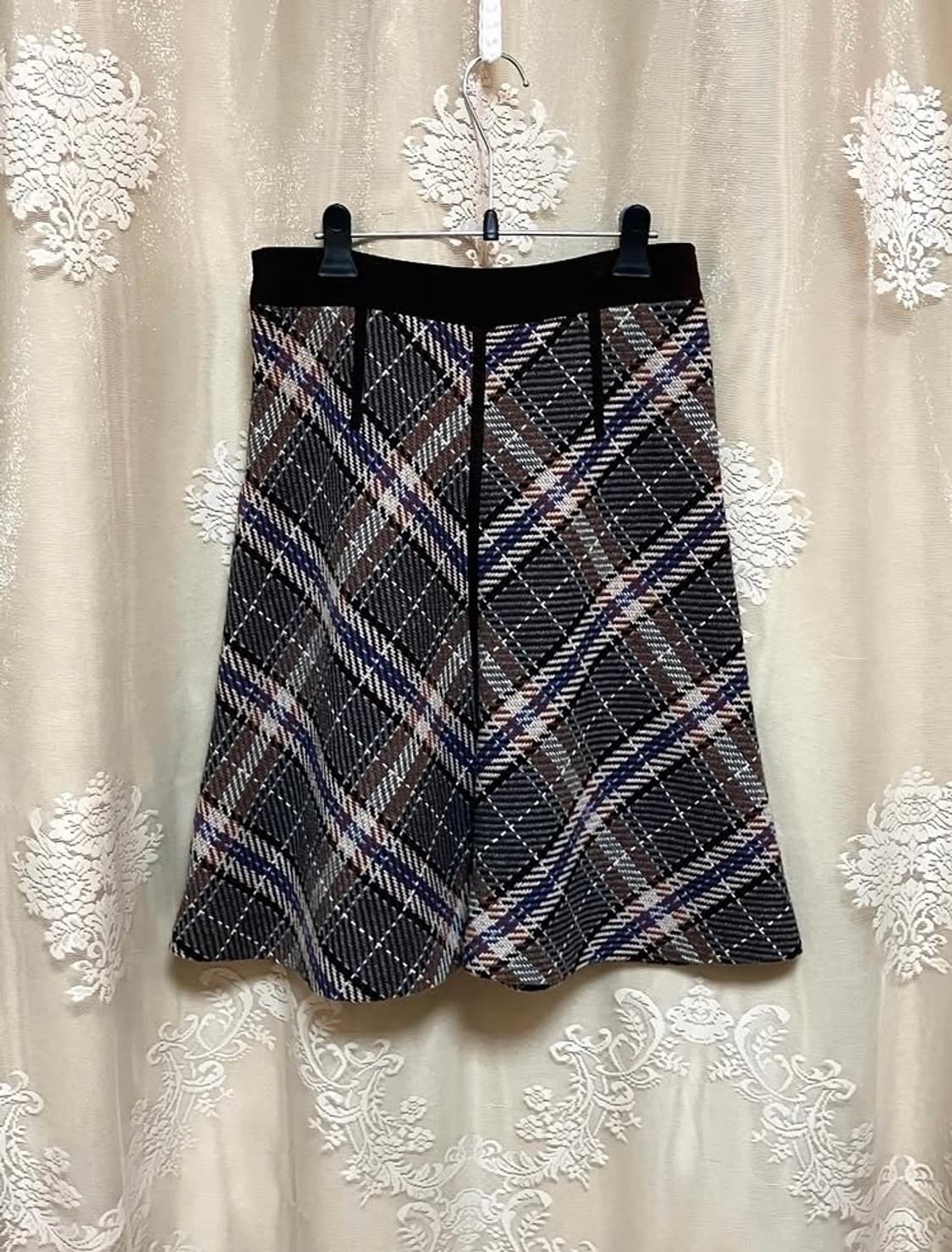 빈티지 TOMBOY 모 체크 스커트 상품이미지2