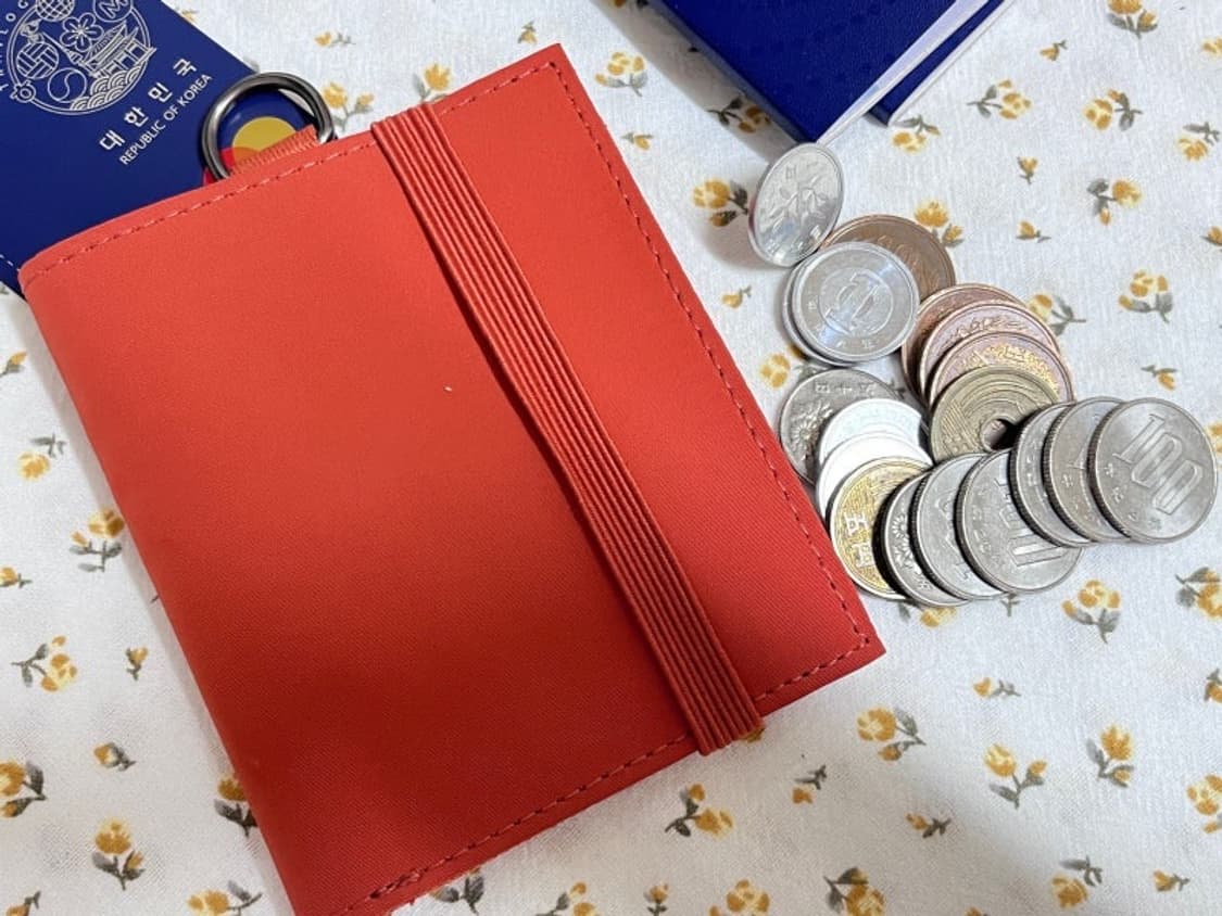 무지 무인양품 폴리에스테르 오렌지색 여행용 지갑 상품이미지1