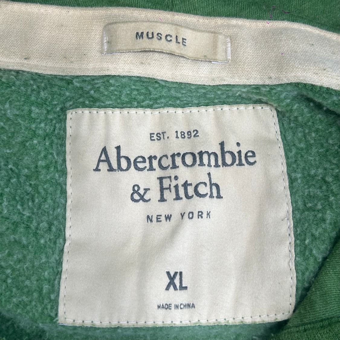 Abercrombie 아베크롬비 넥 트임 그린 후드티 상품이미지5
