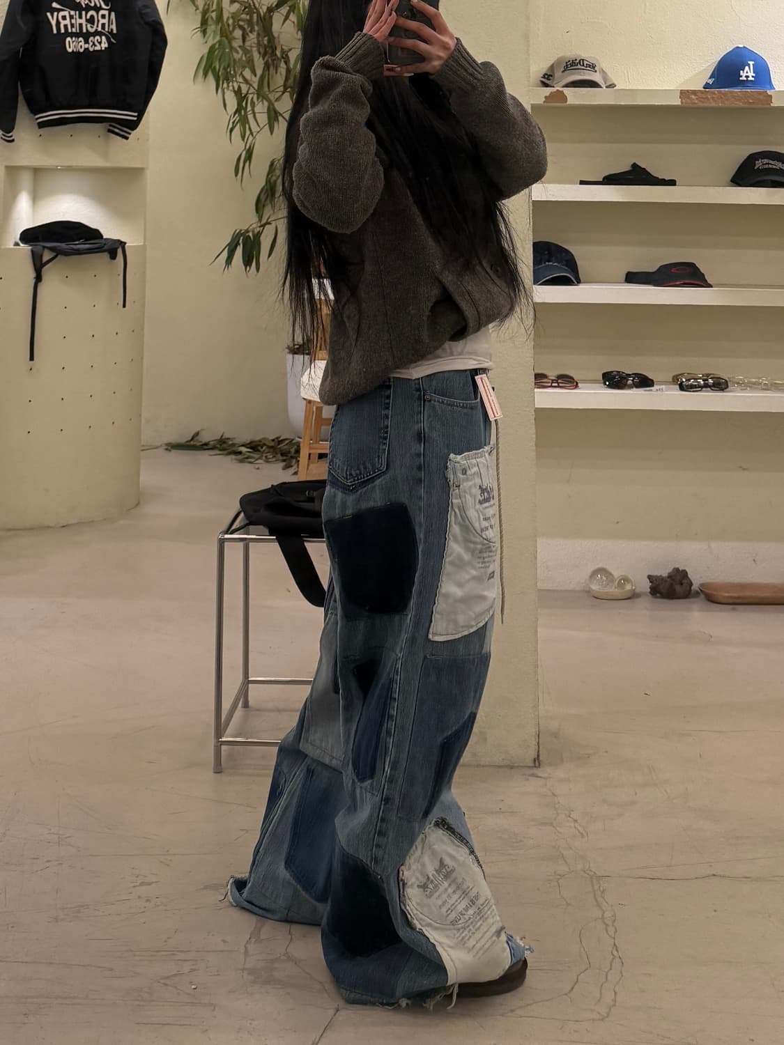 리바이스 패치워크 와이드 커팅 데님 팬츠 U668 상품이미지2