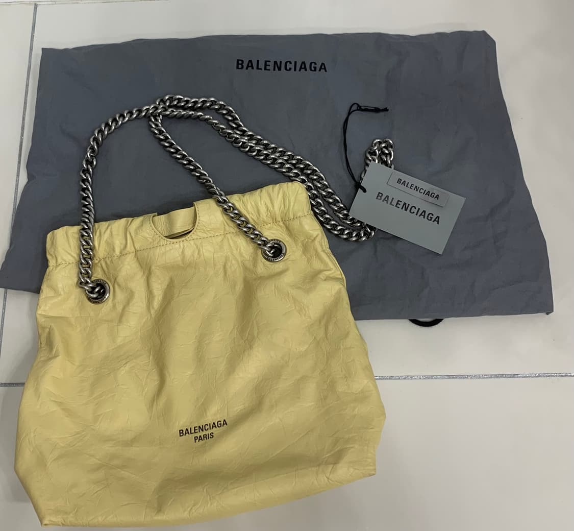[S]발렌시아가 크러쉬 토트백 숄더백 가방 버터옐로우 컬러 스몰사이즈 상품이미지3