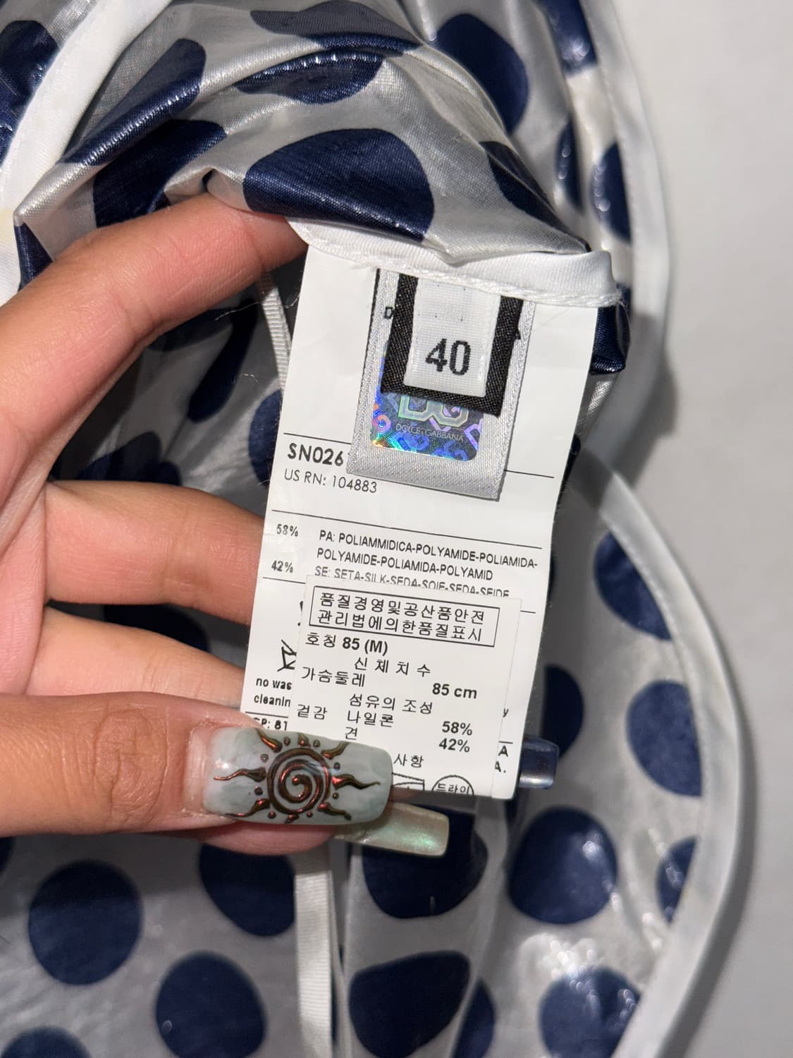 Dolce & Gabbana navy dot pvc silk 슬리브리스 상품이미지6