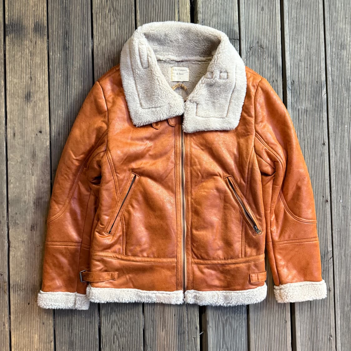 카멜 무스탕 가죽자켓 상품이미지2