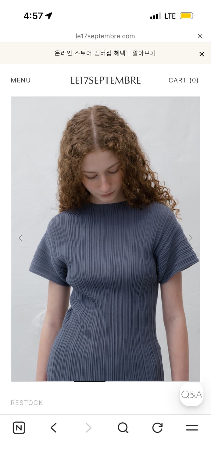 Le17septembre PLEATS MOCKNECK SHORT SLEE 상품이미지1