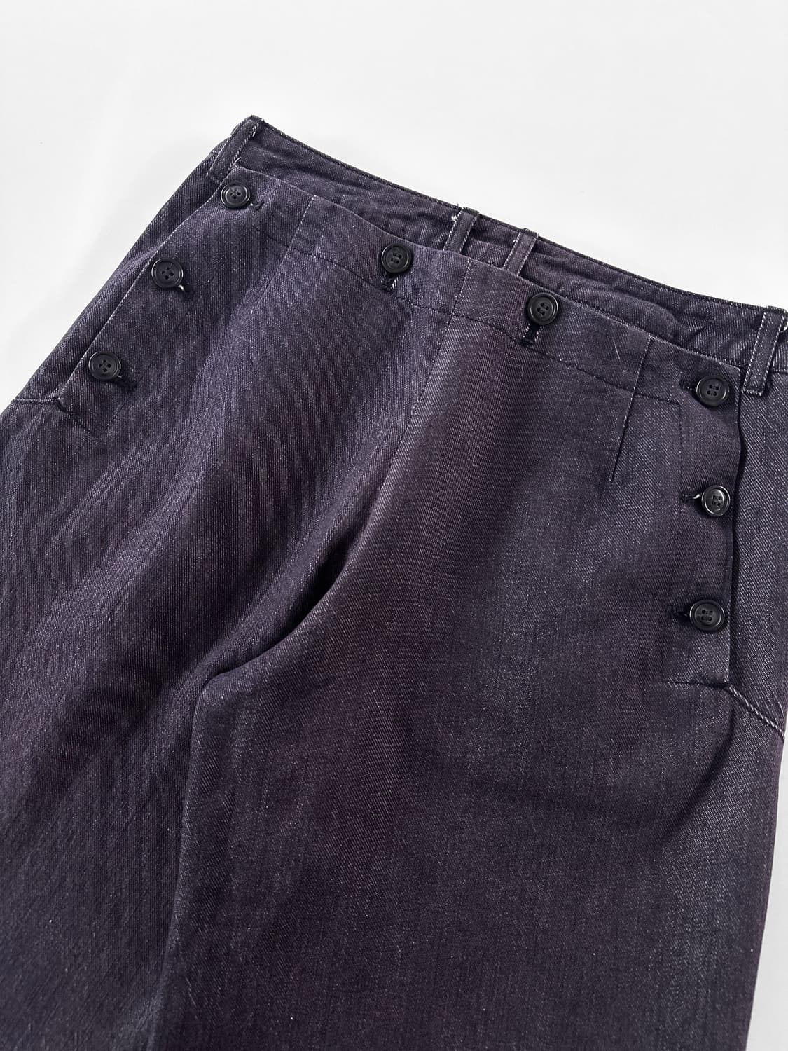(Rare) 90s I.S 스나오 쿠와하라 버튼 데님 세일러 와이드 팬츠 상품이미지7