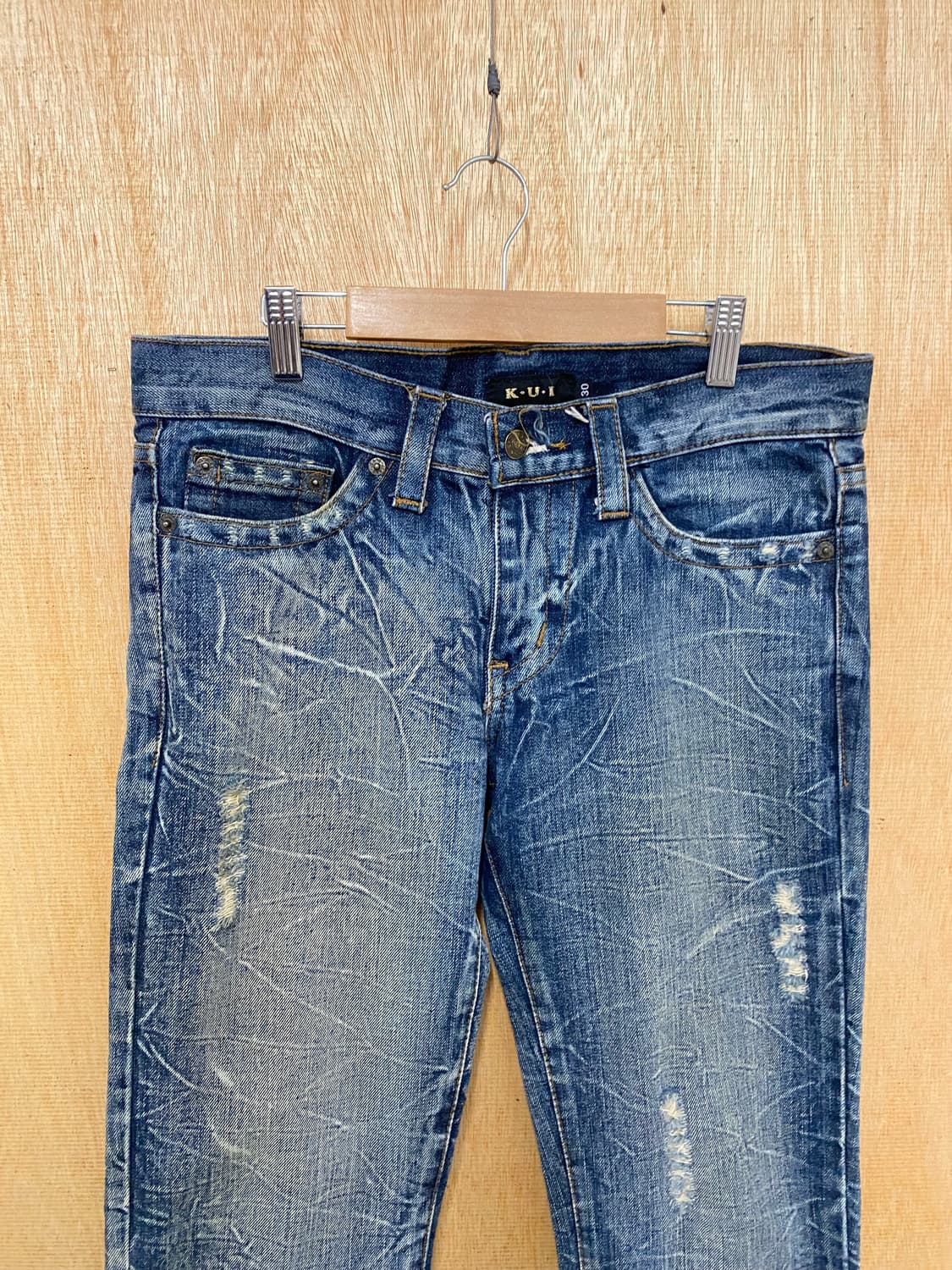 VTG hard washed boots cut denim 상품이미지3
