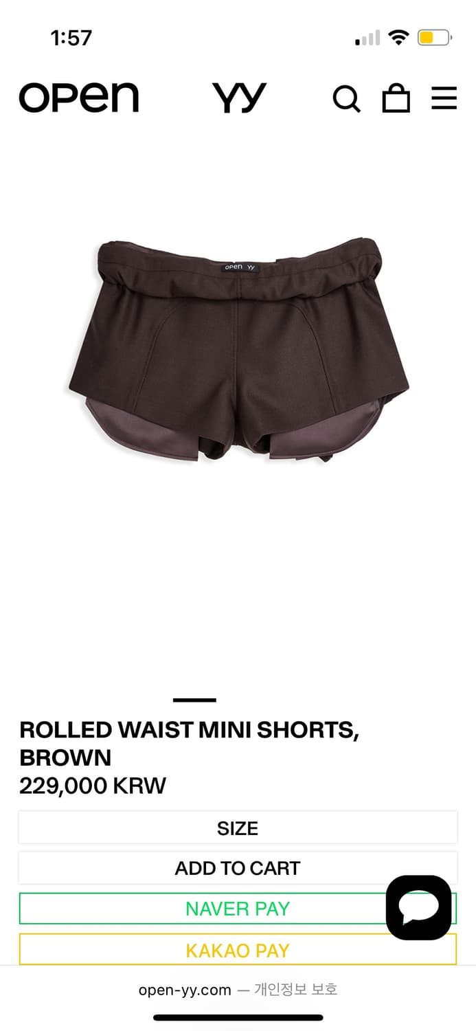 오픈yy rolled waist mini shorts 상품이미지2