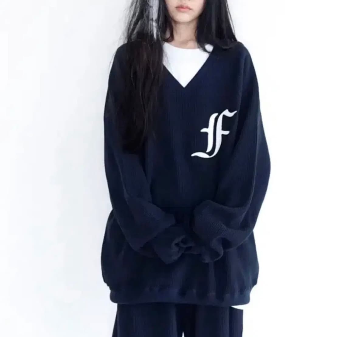 구해요) 샵페어리 와플 맨투맨 네이비 상품이미지1