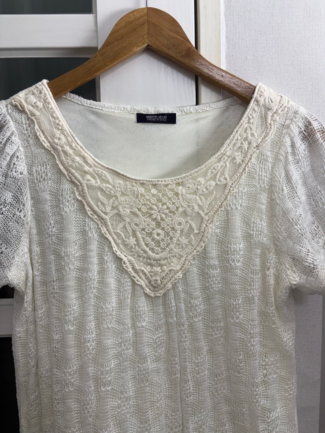 아이보리 레이스 니트 원피스 상품이미지2