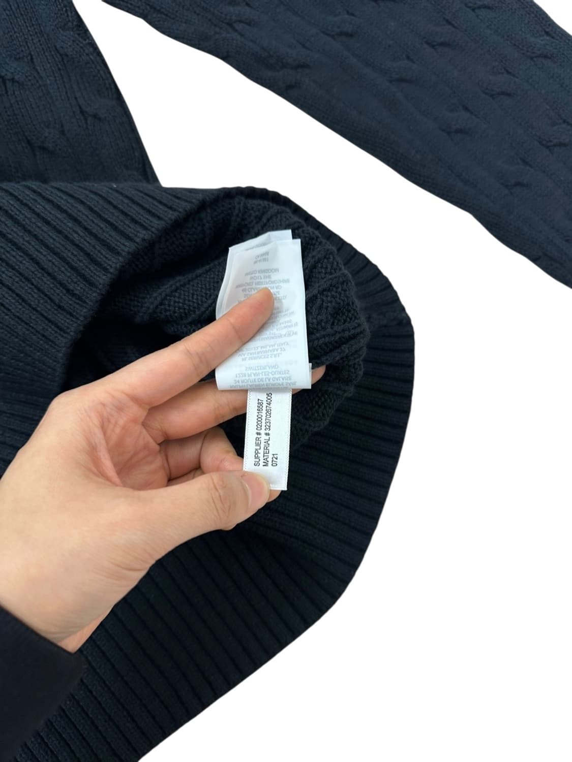 폴로 케이블 꽈배기 니트 블랙 (여성M추천)  상품이미지8