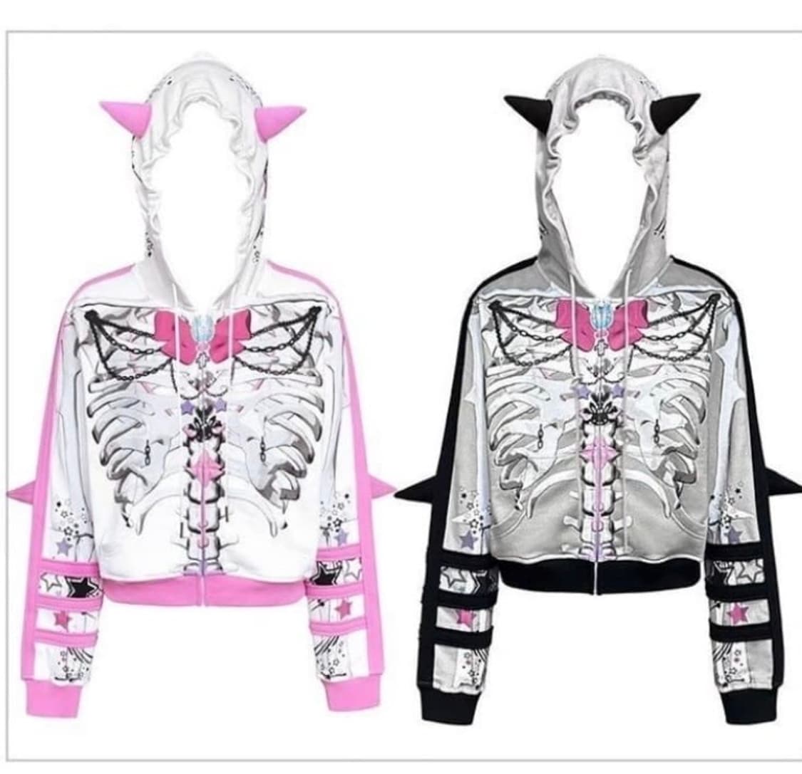 Cfierce 씨피어스 스켈레톤 후드집업 화이트 핑크 M 상품이미지3