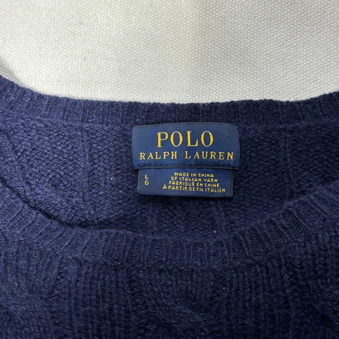 L 폴로릴프로렌 캐시미어 네이비 케이블 니트 상품이미지4