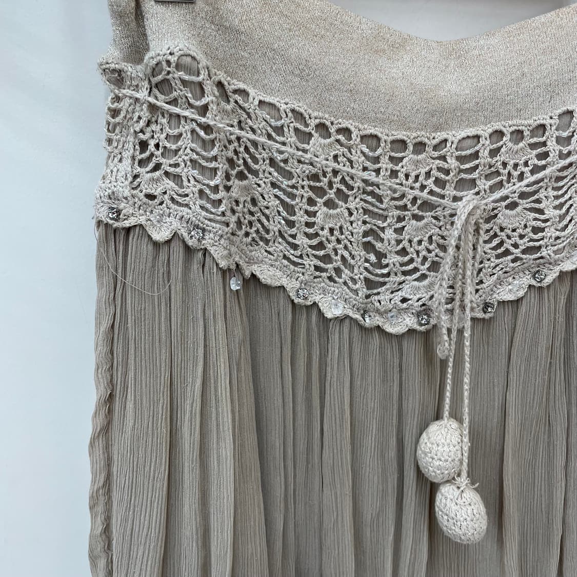 페어리 뜨개 디테일 쉬폰 미디 스커트 laboratory work 상품이미지3