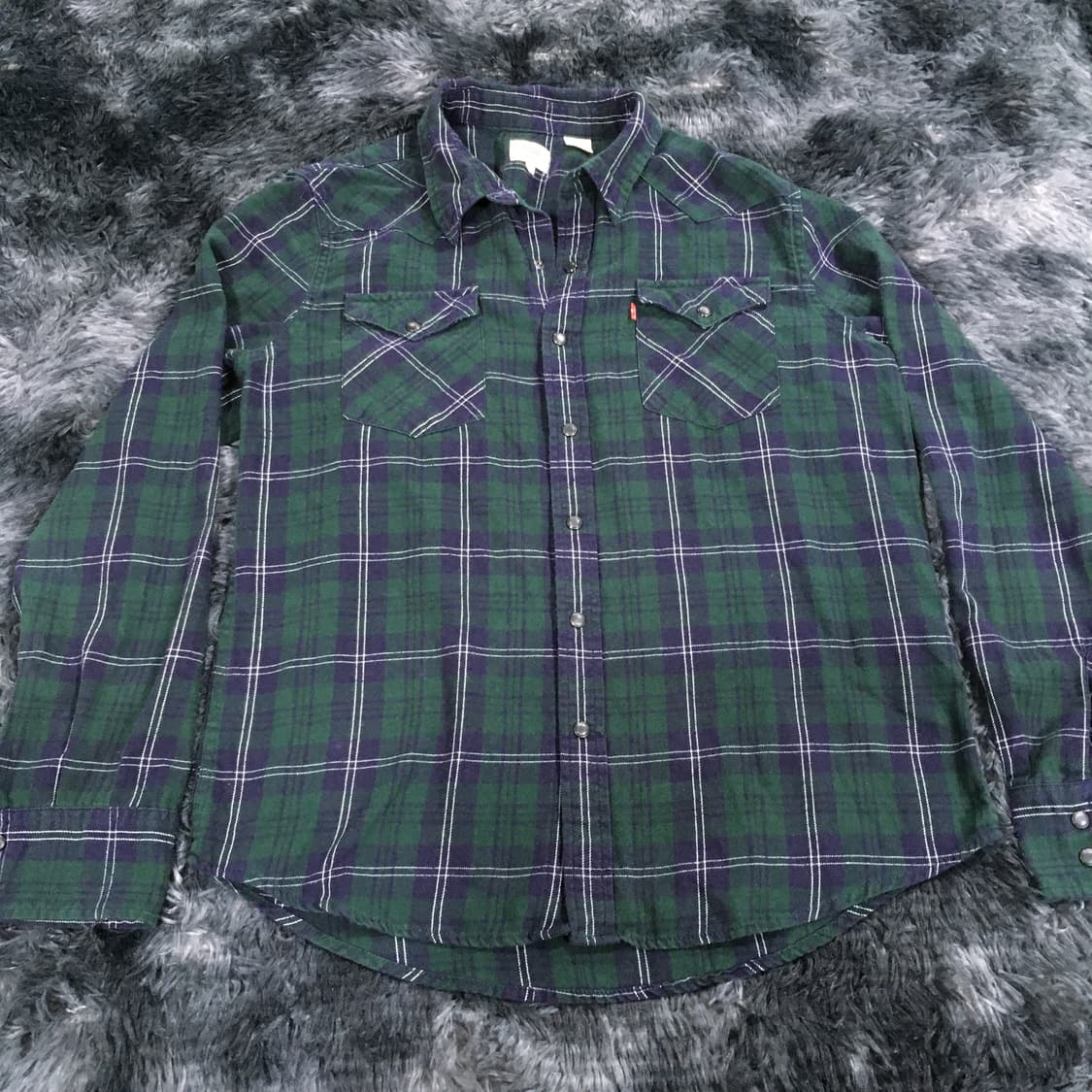 투티/0385 리바이스 샌프란시스코 체크 패턴 셔츠 플란넬 웨스턴 투포켓 상품이미지2