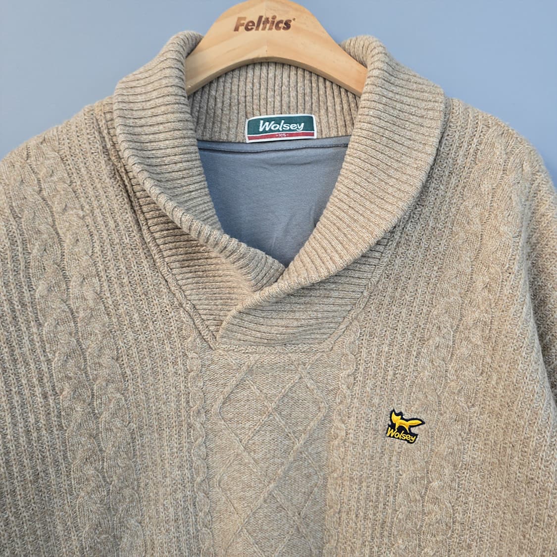 울시(Wolsey) 숄카라 울 니트 베이지 105 상품이미지2